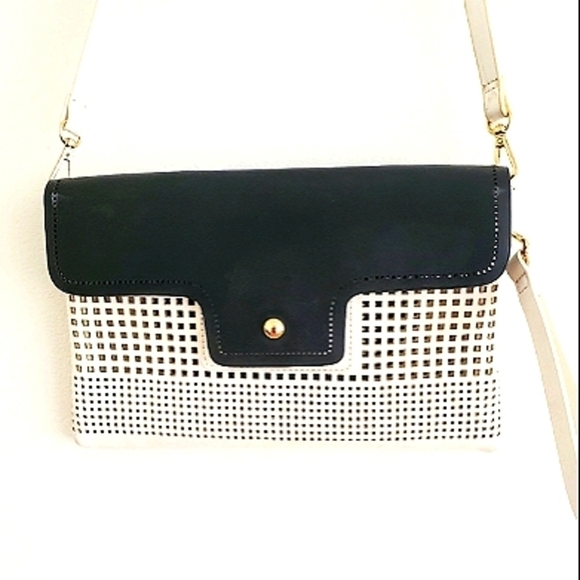 2/$35 Sale Zara Basic Perforated Clutch Purse with Shoulder & Wristlet strap - Picture 1 of 10
